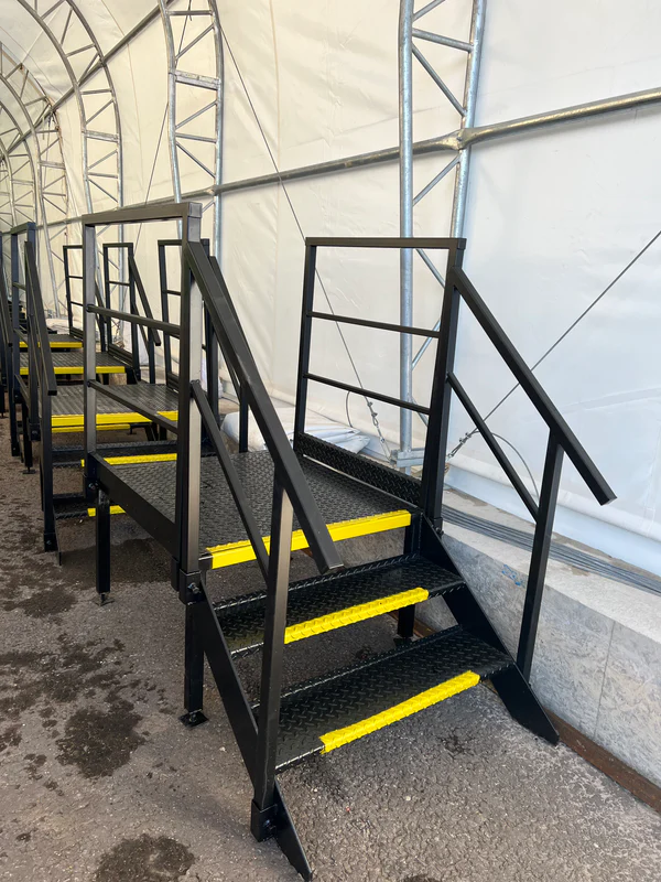 Steel Podium Steps for Toilet Blocks Steel Staircase Cabins For Sale